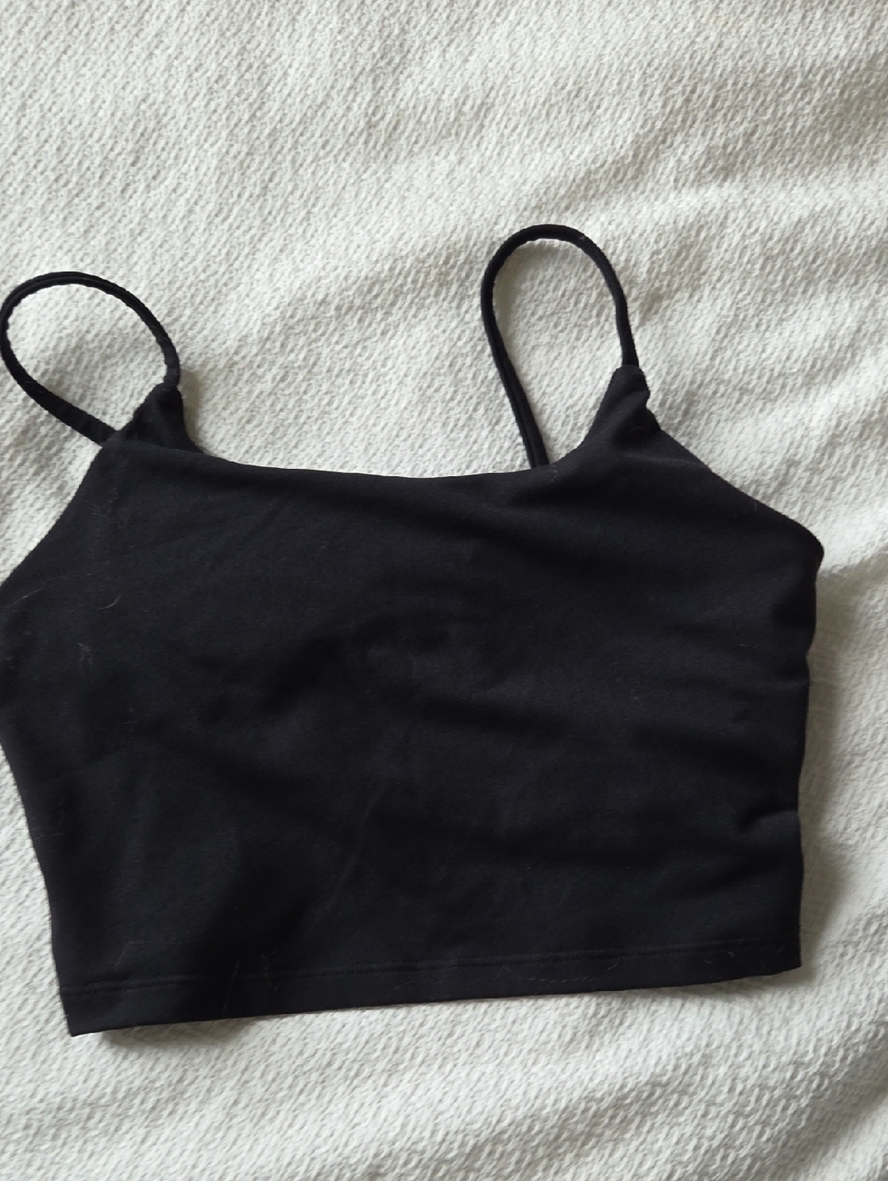 Black Cropped Cami Tank Top